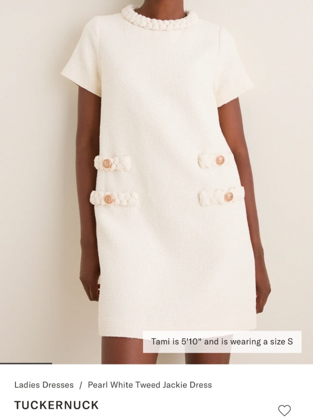 Tuckernuck Pearl white tweed Jackie dress